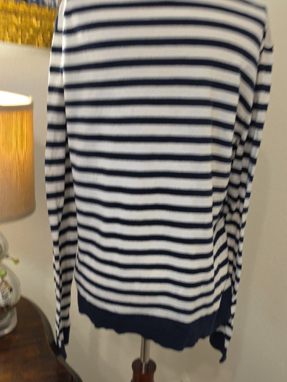 J. Crew Navy and White Striped Scoop Neck Sweater - Picture 4 of 4